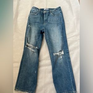 Flying monkey denim cropped mom jean
